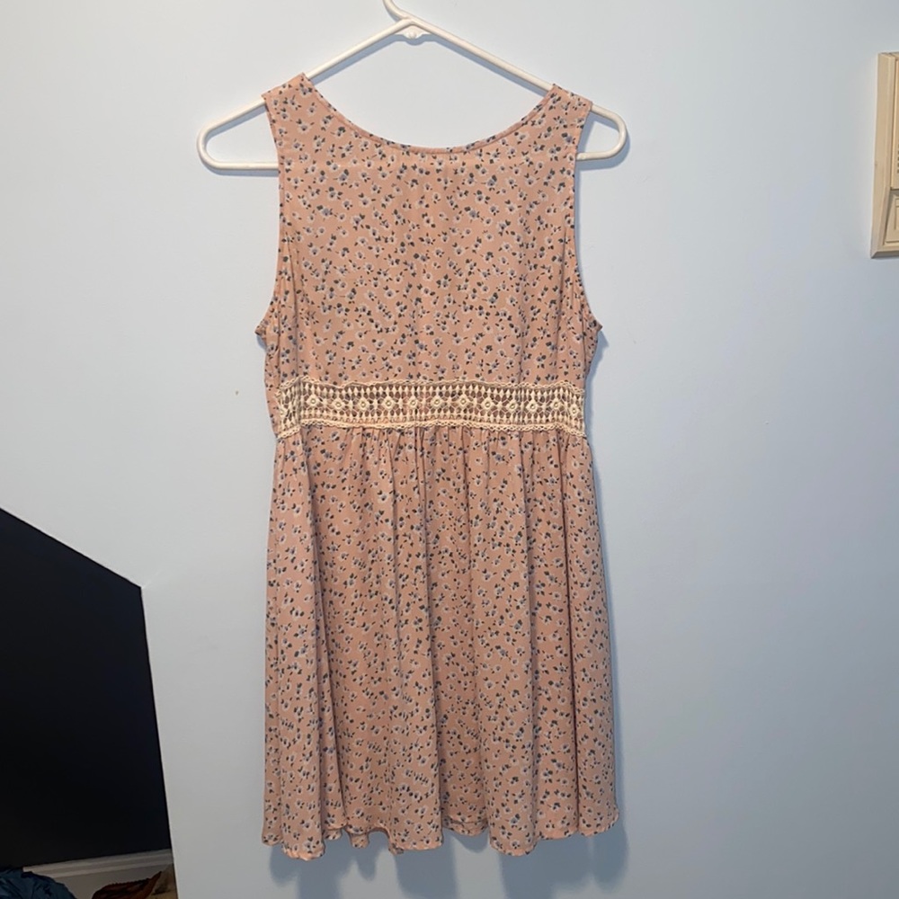 Pale Pink Floral Cutout Sundress